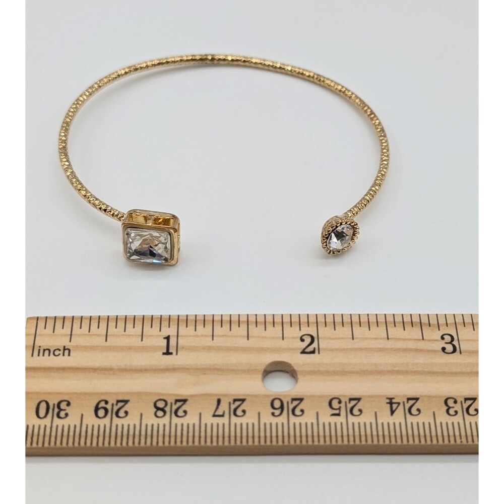Mixed Lot Gold Tone Bracelets Bangle Chain Wrap Rhinestone - Picture 7 of 16